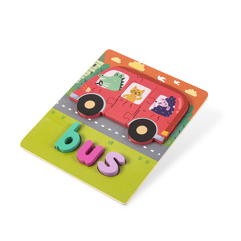 卸売 25 デザイン子供スペルゲームモンテッソーリ 3D パズルおもちゃ赤ちゃん教育学習木のおもちゃ