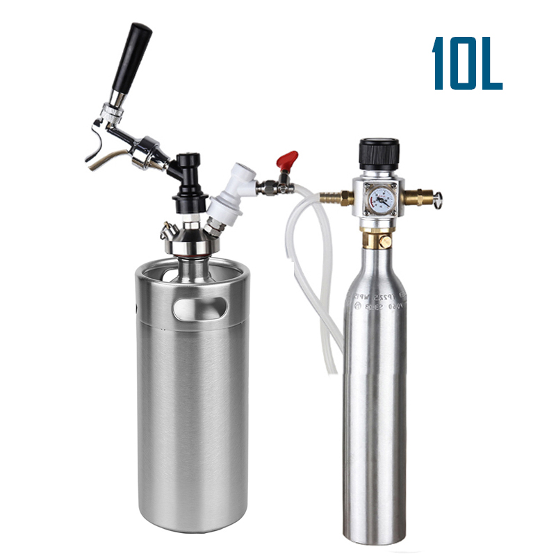 10L ミニグラウラー、90 PSI Co2 充電器付き加圧ビール樽セット
