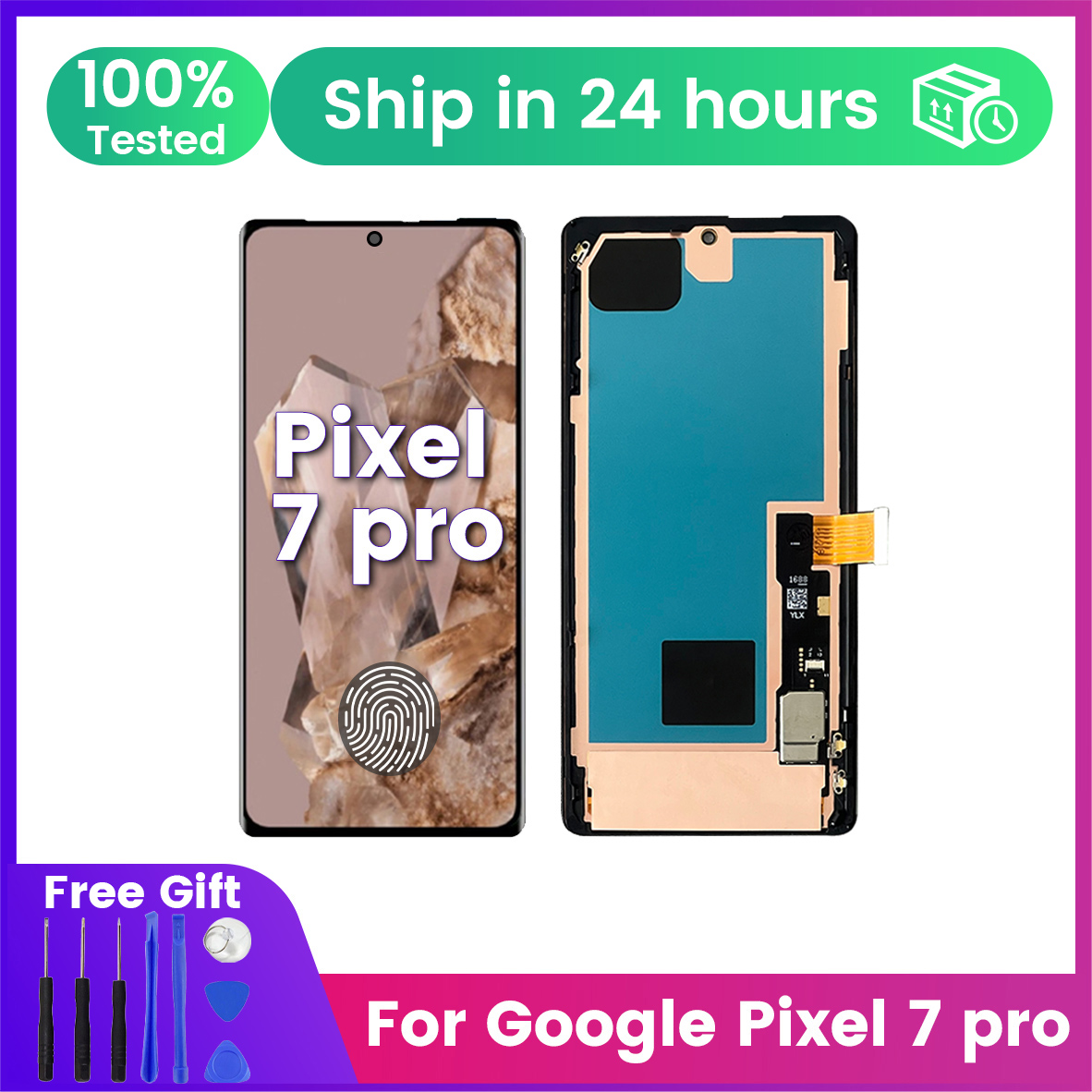 100% テスト済みスーパー amoled 6.7 インチ Google Pixel 7 Pro 液晶フレームディスプレイデジタルタッチスクリーン交換用 GP4BC、GE2AE スクリーン