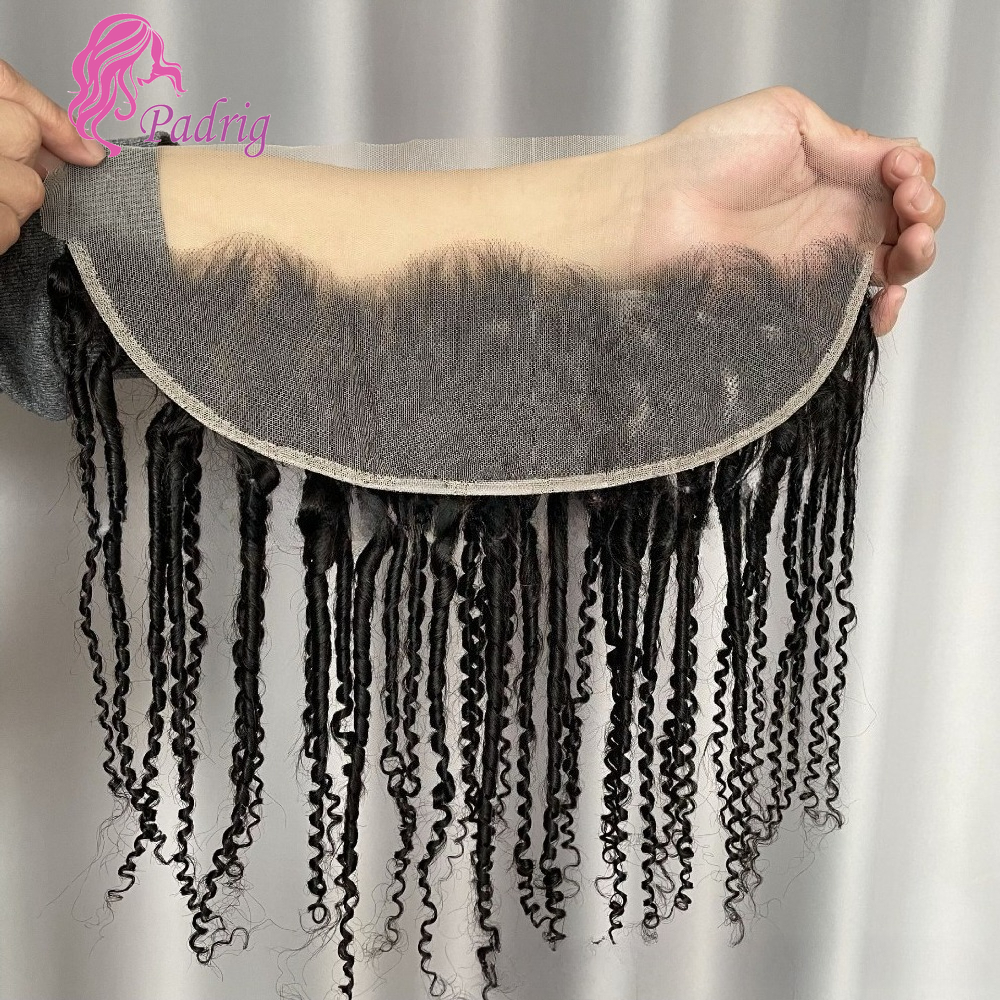 耳から耳まで 13 × 4 透明レースフロントピクシーカーリー 100% 人毛ブラジリアンレミーヘアナチュラルカラーフルエンド事前摘み取り