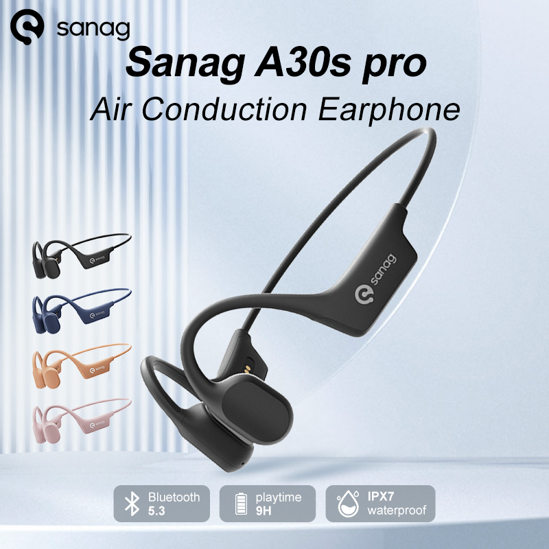 Sanag A30S Pro 空気伝導ワイヤレス Bluetooth 5.3 イヤホンオープンイヤー 360° パノラマサウンドヘッドフォン IPX7 防水ヘッドセット