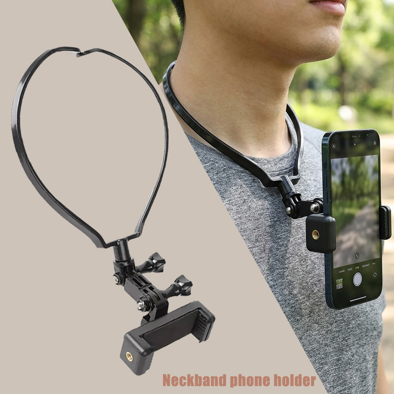 ハンズフリーウェアラブルネック携帯電話スタンドユニバーサル吊り三脚 Suporte for IPhone GoPro Go Pro ビデオ Selfie スティックホルダー