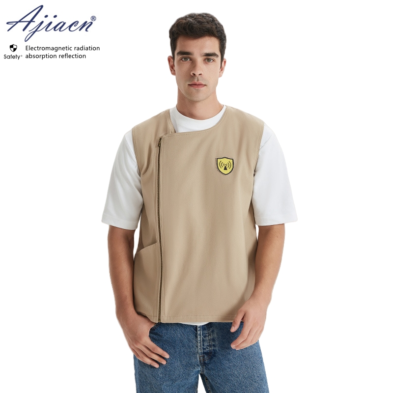 Authentic electromagnetic radiation protective 100% silver fiber lining vest welding, argon arc welding EMF shielding clothes