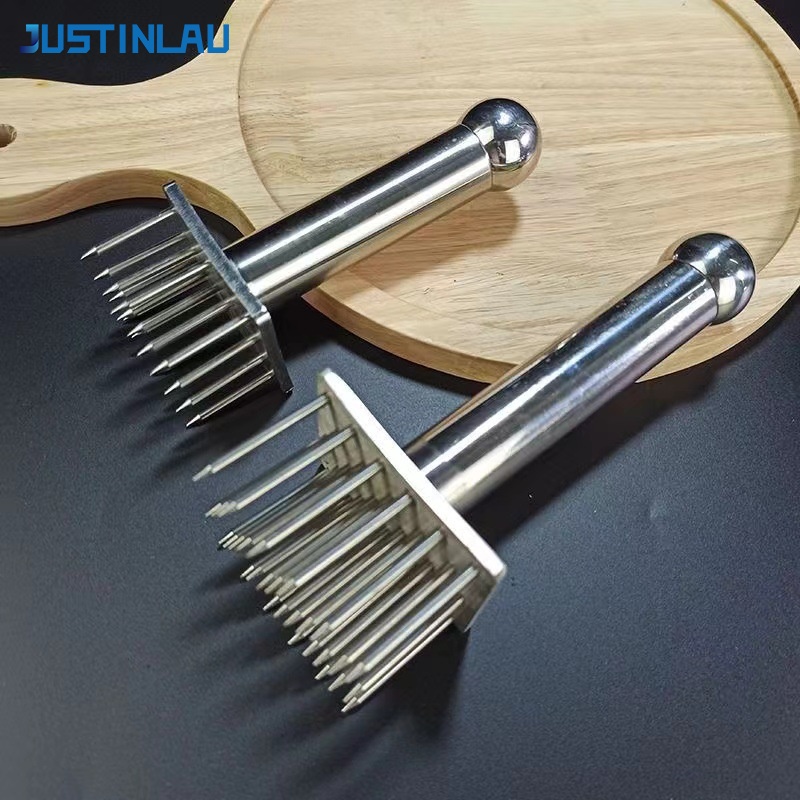 JUSTINLAU ステンレス鋼ルース肉針ステーキ肉軟化ハンマー家庭用牛肉ポークチョップルース肉ハンマーキッチンツール