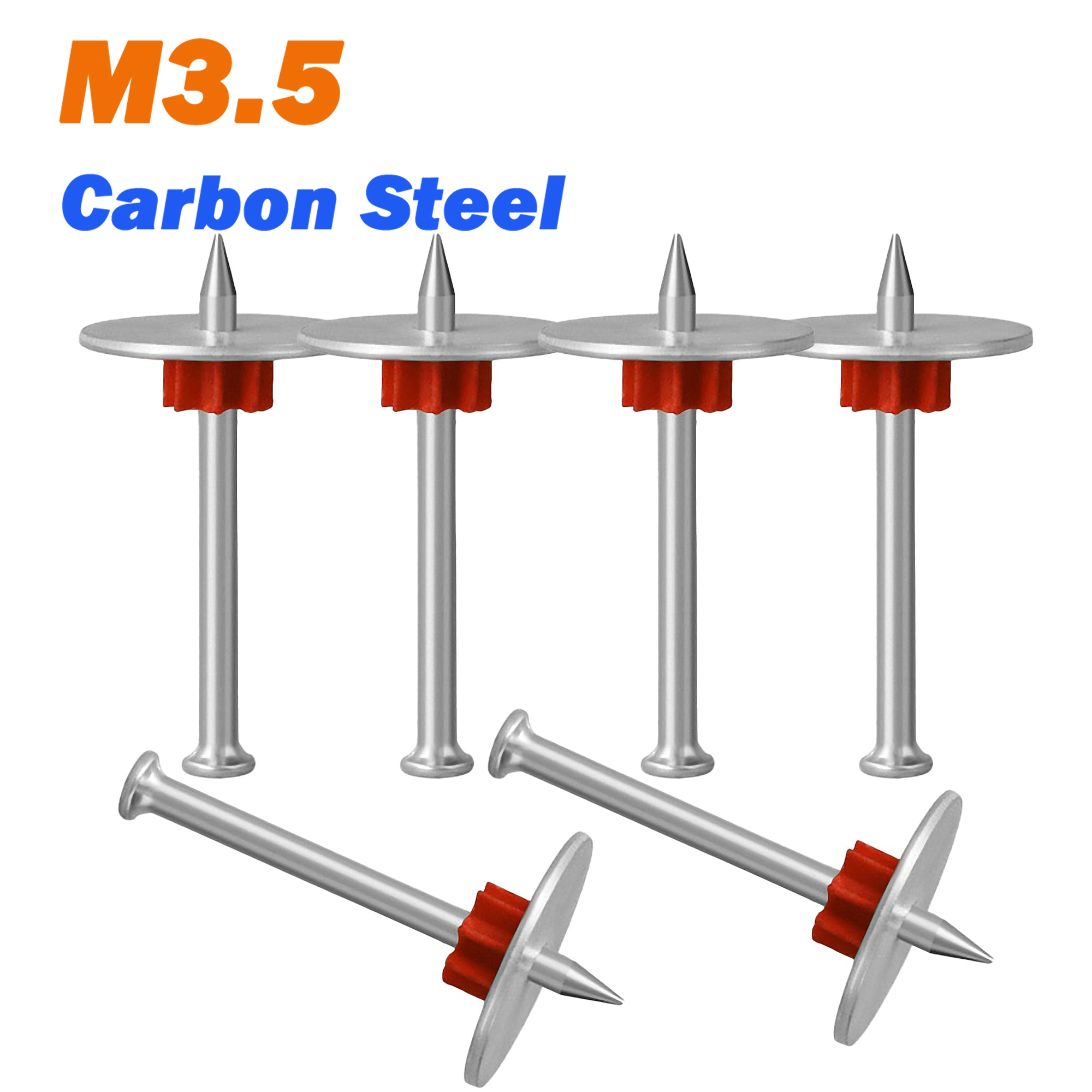 セメントネジ M3.5 長さ 22mm 〜 52mm 炭素鋼高強度コンクリート釘ワッシャー付き粉末作動ファスナー