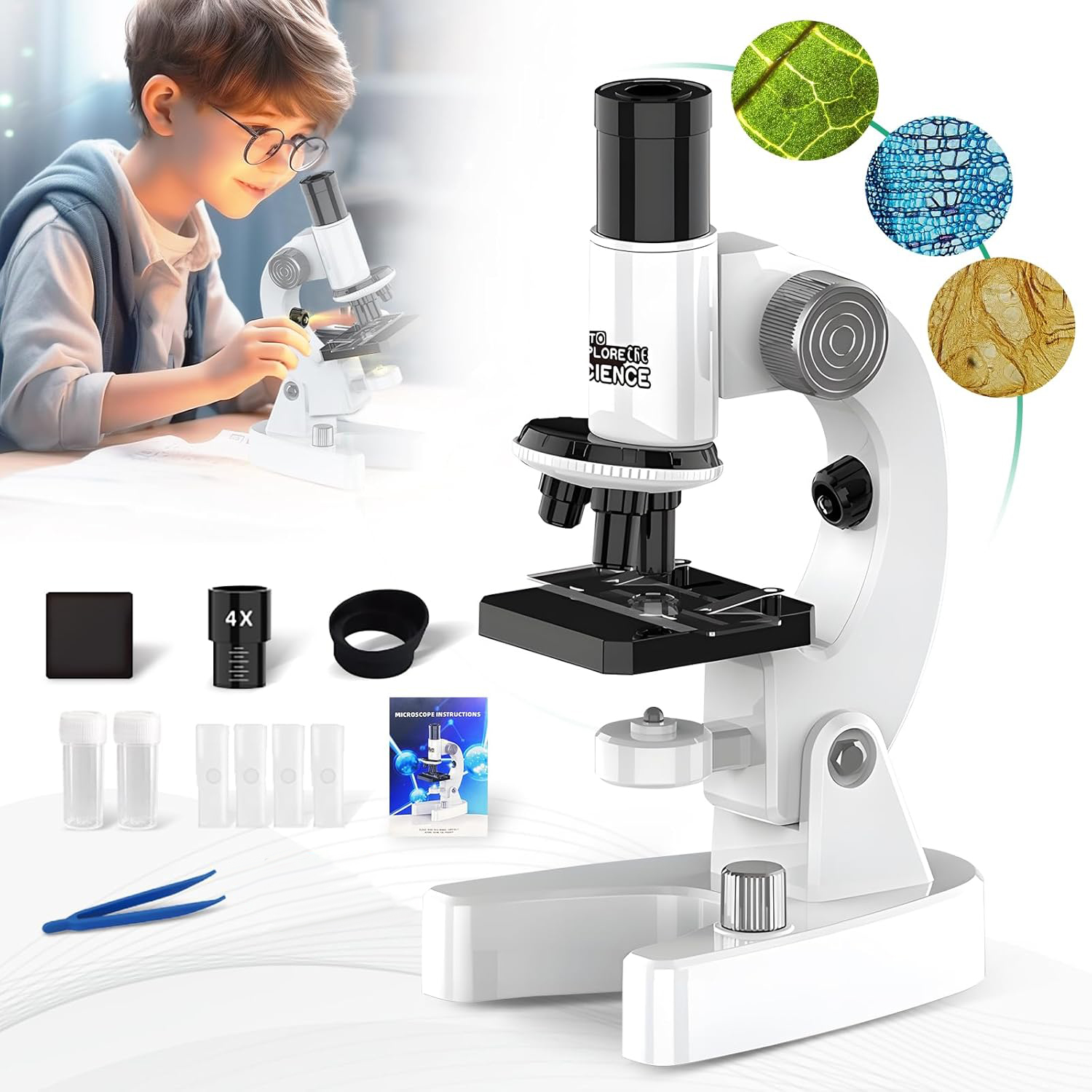 4800x HD子供用顕微鏡小学生科学実験生物学顕微鏡デジタル顕微鏡