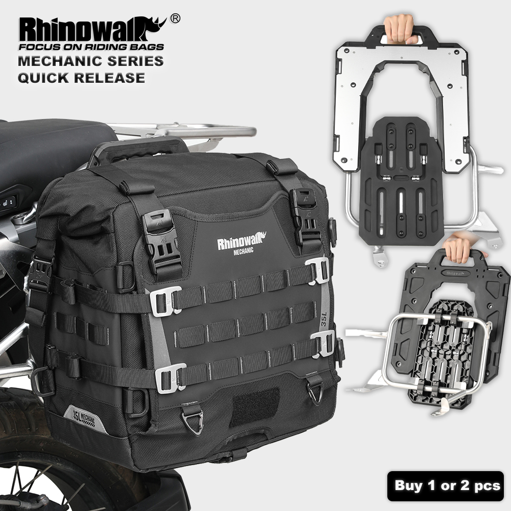 Rhinowalk オートバイサイドバッグメカニッククイックリリース防水 35L 大容量盗難防止ロック穴モールサドルバッグ