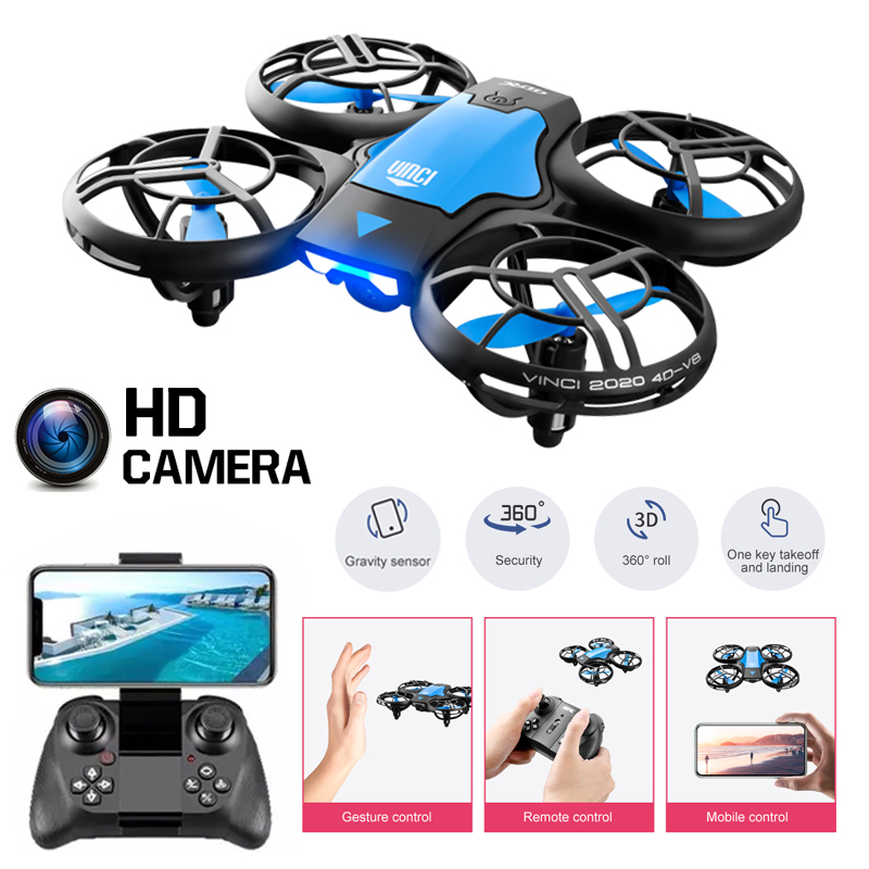 ミニドローン 4K HD カメラ付き WiFi Fpv クアッドコプター 気圧高さ維持 カメラ付き折りたたみ式クアッドコプター RC ドローンおもちゃギフト