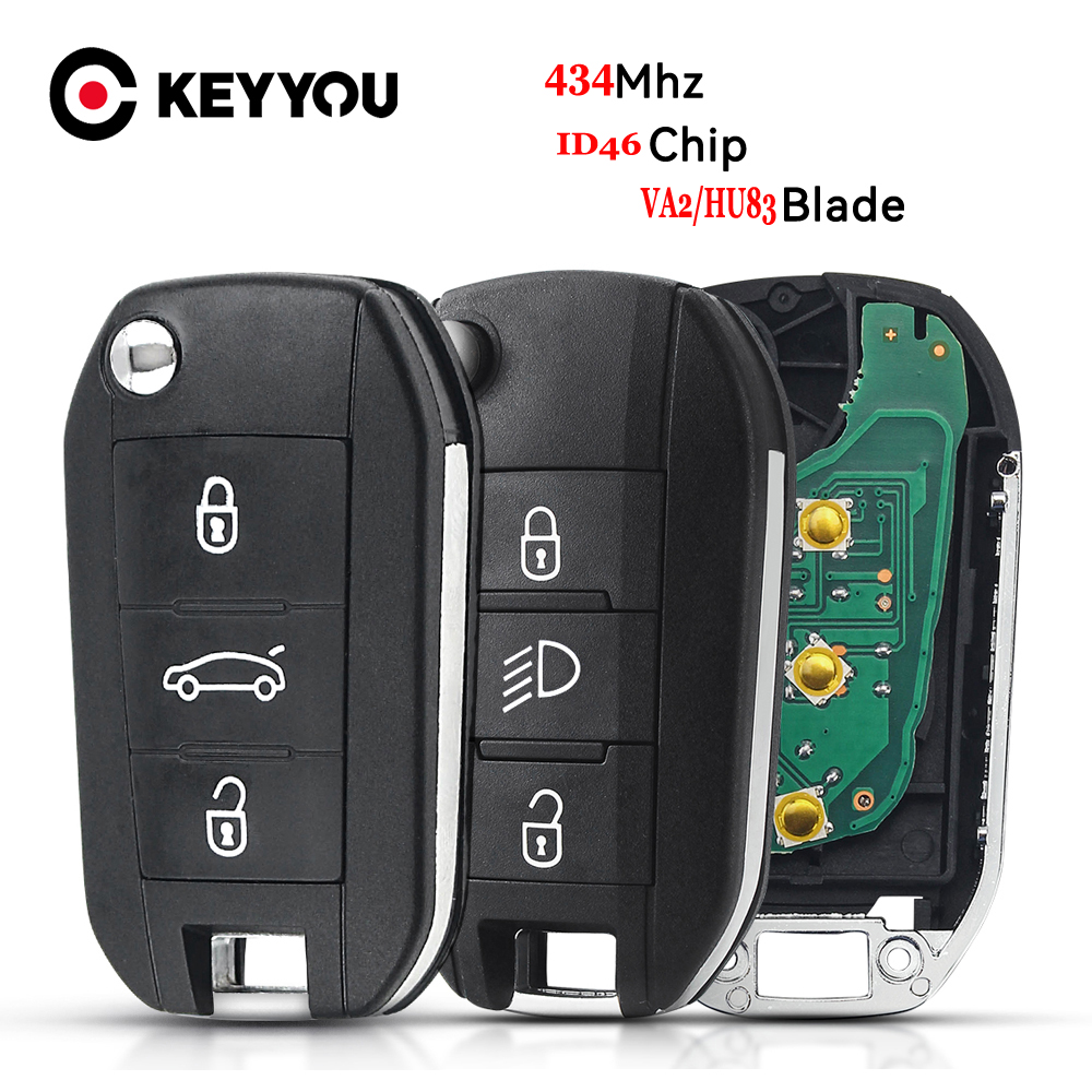 KEYYOU 434MHz FSK ID46-pcf7941 車リモートキープジョー 208 2008 301 308 5008 508 VA2 ブレード HU83 ブレード
