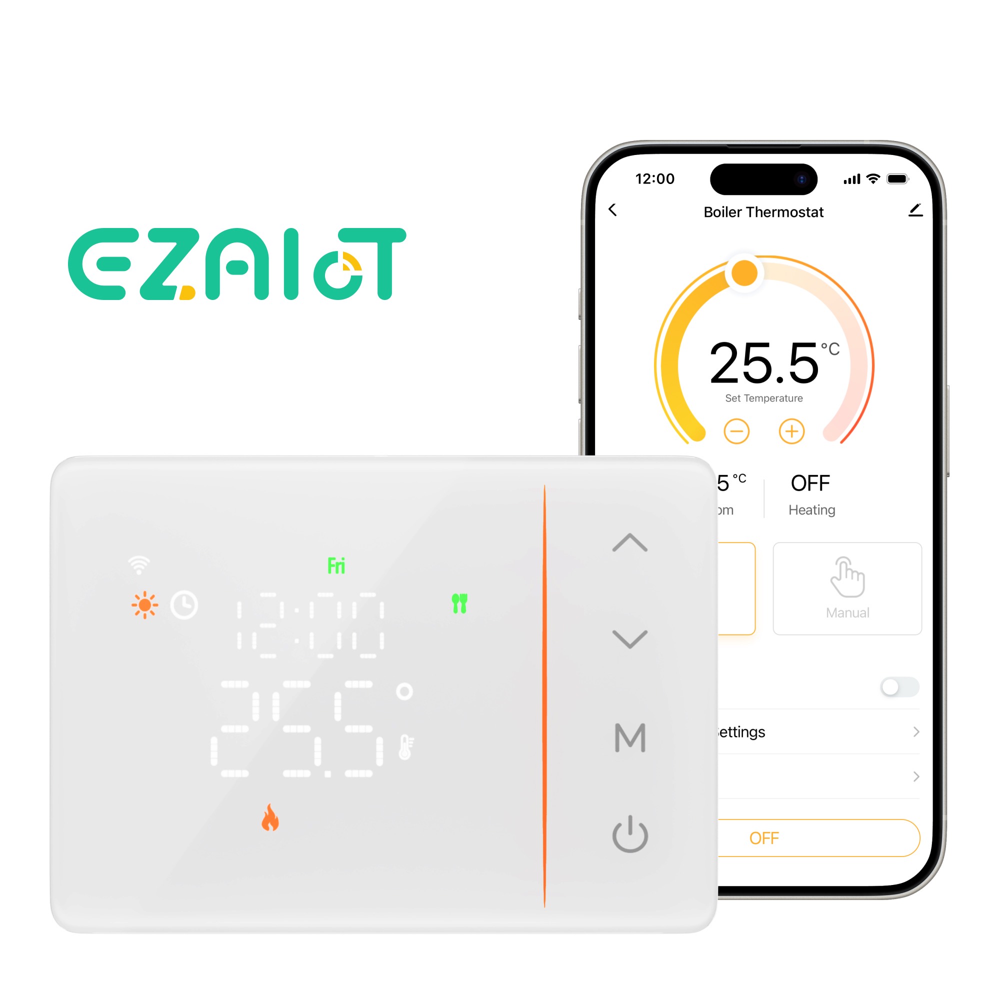 Tuya スマートワイヤレスサーモスタット Wifi ガスボイラー加熱/冷却室温リモコンバッテリー駆動 Alexa