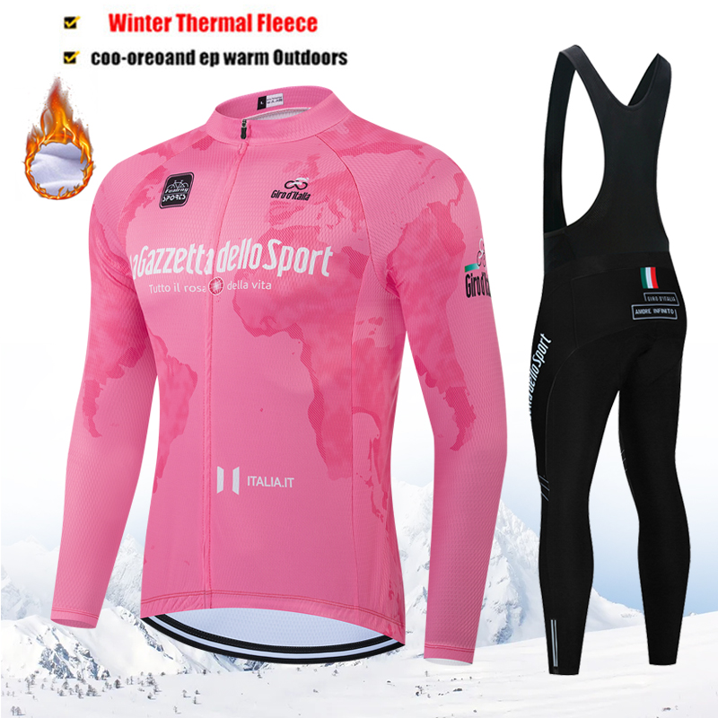 冬フリースメンズサイクリングジャージセットツールドイタリア D'ITALIA Mountainian 自転車服着用バイク服新チームサイクリングスーツ