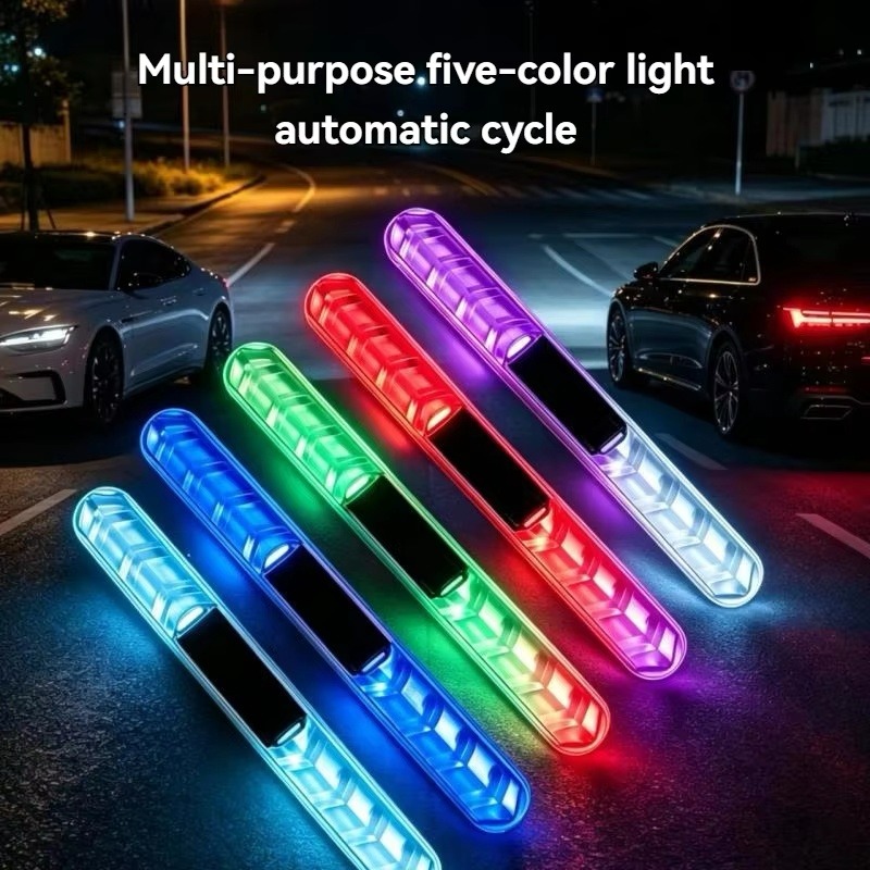 ソーラー車のドア衝突防止警告灯カラフルな LED 点滅安全オートバイ装飾ライトストリップ夜間運転標識
