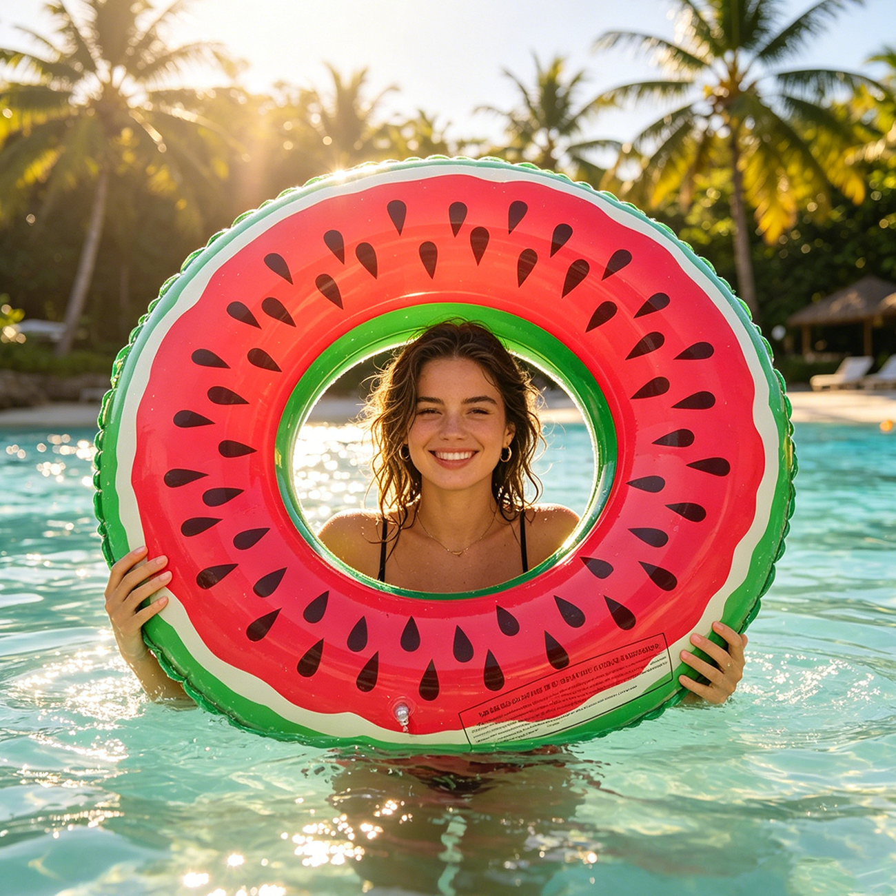 1PC スイカインフレータブル水泳リング、大人用プールフロート、肥厚 PVC フロート、夏のビーチ水おもちゃプールパーティーリング