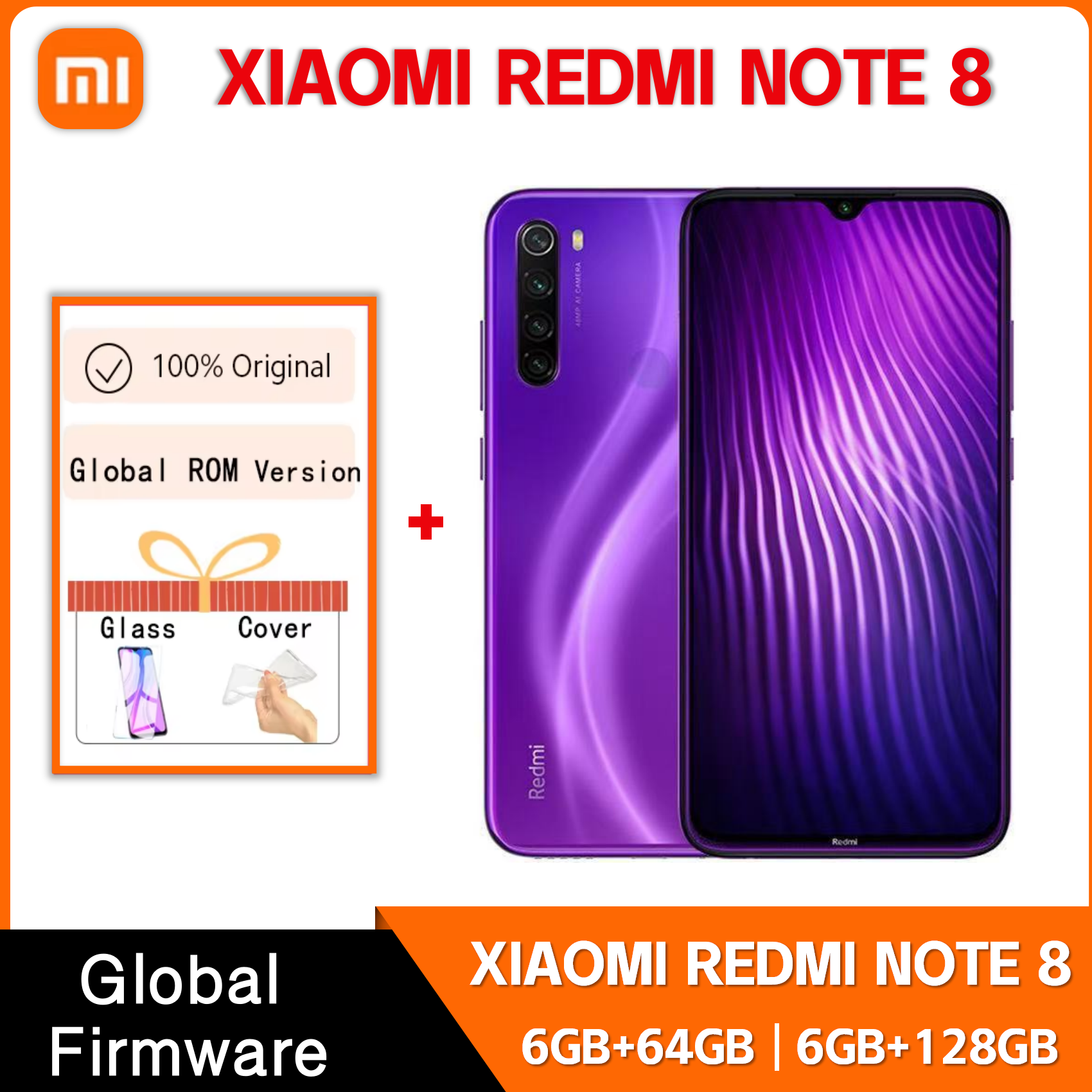 オリジナル Xiaomi Redmi 注 8 6 ギガバイト 128 ギガバイト 4 グラムスマートフォングローバル Rom Android 電話 4000mAh バッテリークアッド Cmaera
