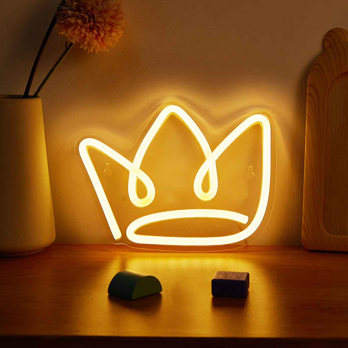 Chi-buy LED ネオンクラウン USB 電源ネオンサインナイトライト 3D ウォールアート