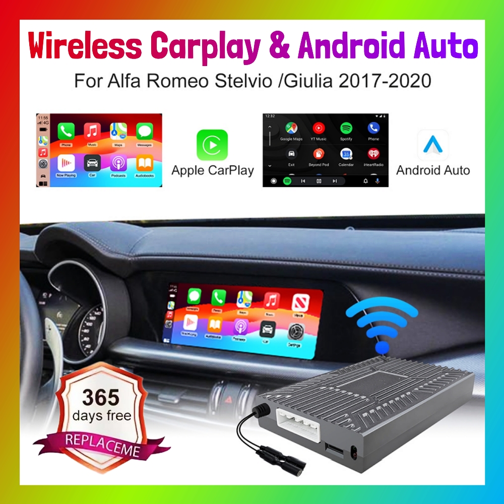 ANYFAR 新しいアップグレードワイヤレス Carplay Android オートカープレイ機能ボックスアルファロメオステルヴィオ用