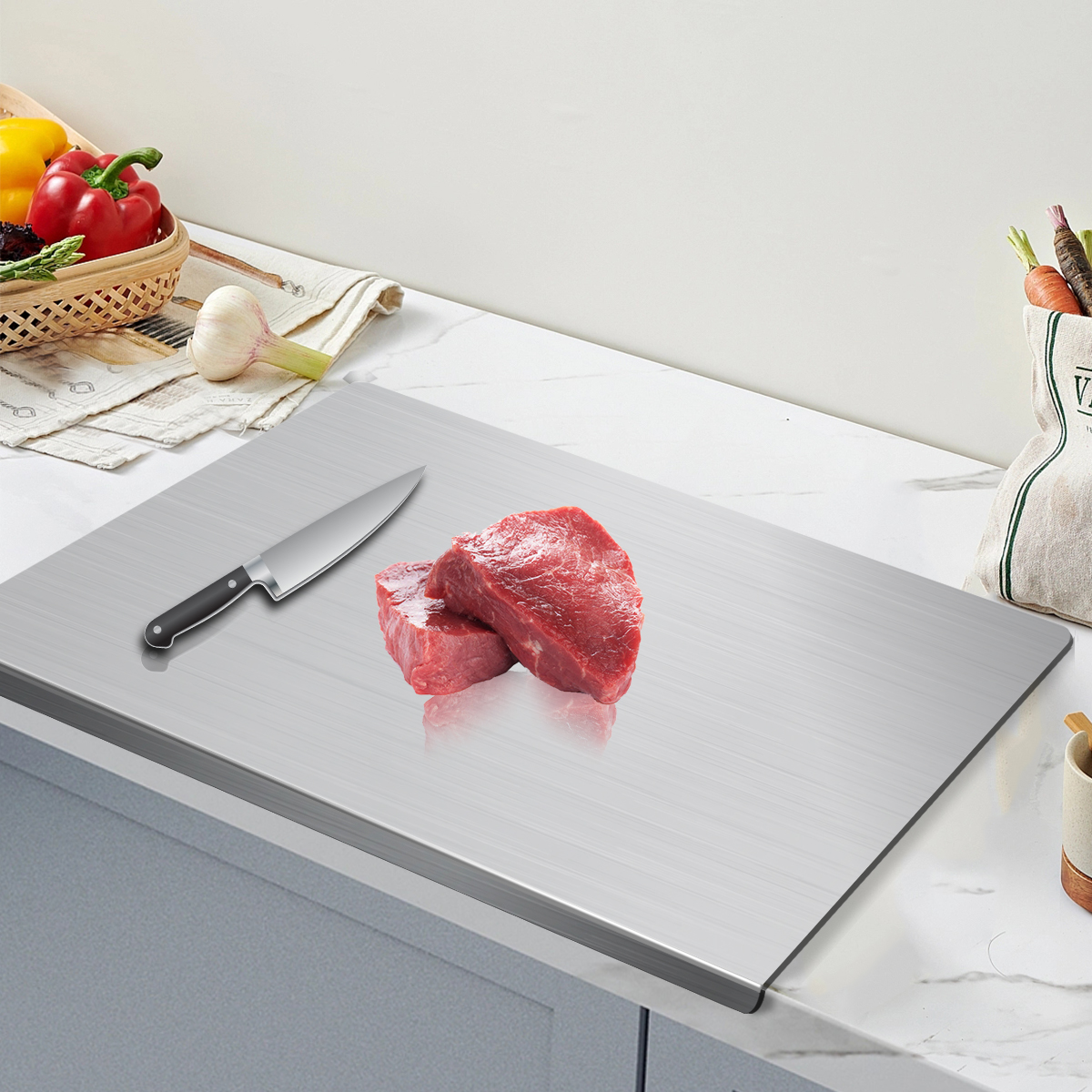 304 ステンレス鋼まな板肉屋ブロック家庭用ローリングボードキッチン用品食品準備食事準備ツール
