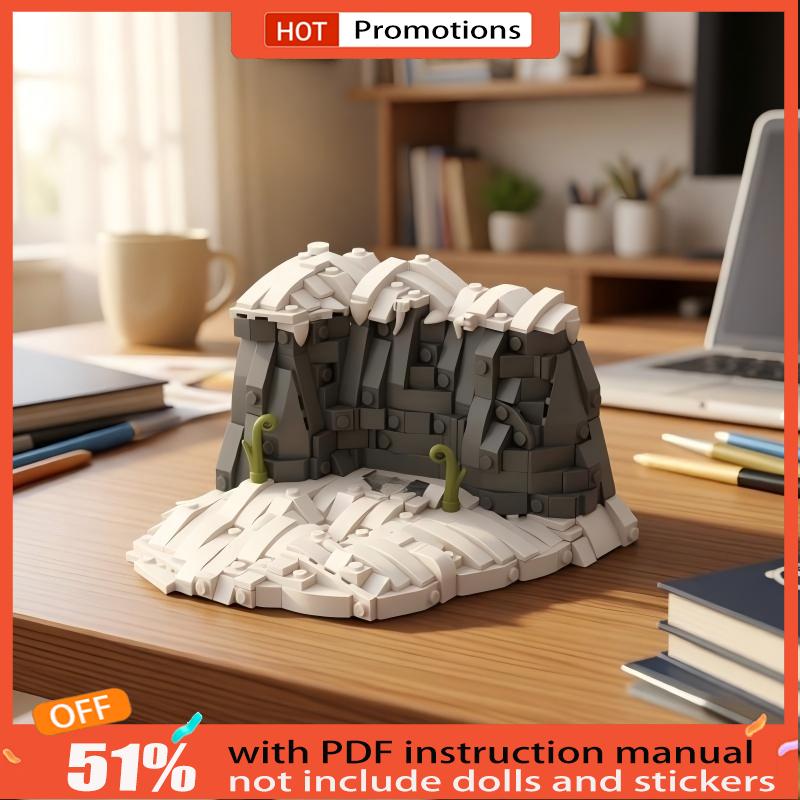 726 個 MOC 雪山の崖自然風景ジオラマシーンビルディングブロックモデル DIY 組立装飾ギフト