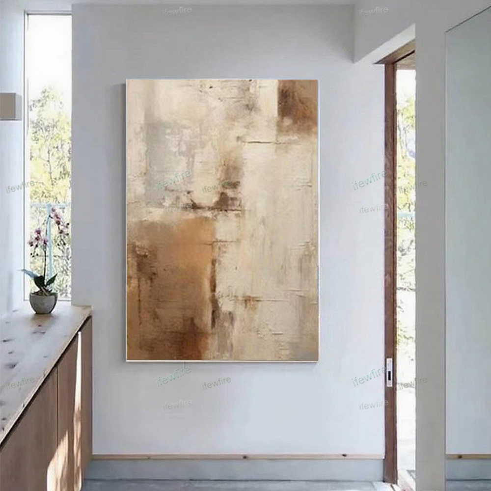 大手作りアートナイフ描画抽象油絵ゴールドブルー厚いオイルテクスチャキャンバスアート壁画ホームリビングルームの装飾