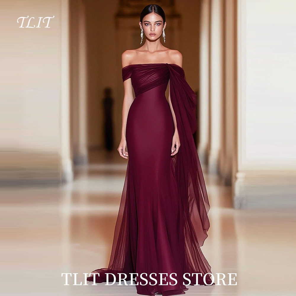 TLIT セクシーなカベルネマーメイドイブニングドレスストラップレスオフショルダーウエディングドレスカスタマイズされたオフショルダー Vestidos デ フィエスタ