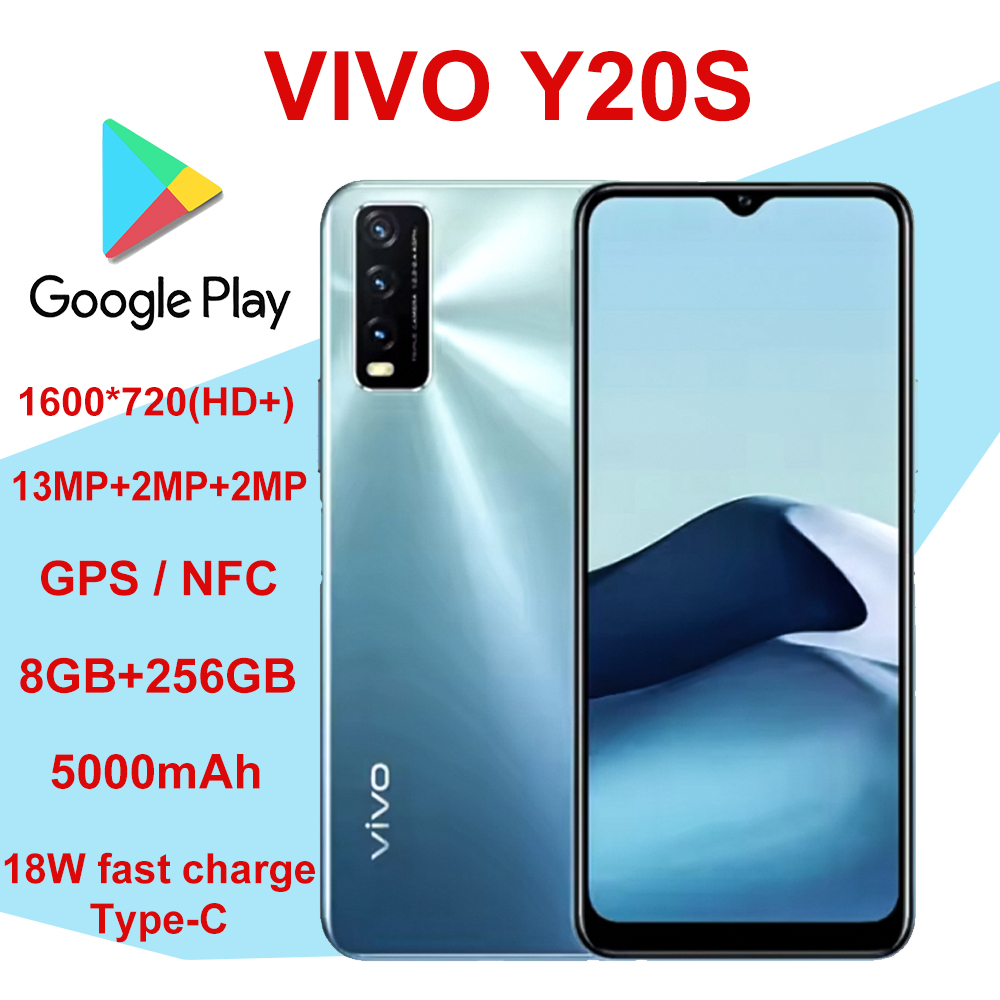 VIVO Y20S オリジナルスマートファッション携帯電話 8GB 256GB/5000mah 長いバッテリー寿命