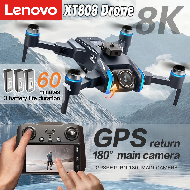 レノボ XT808 GPS ドローン 4K プロフェッショナル HD デュアルカメラ Dron ブラシレスモーター 5G WIFI FPV 折りたたみ式 RC Quadcopter ヘリコプターおもちゃ