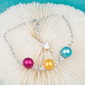 B030170 DIY 6-8mm 天然淡水パールブレスレットアクセサリー、925スターリングシルバー製調節可能チェーンブレスレット（女性用）