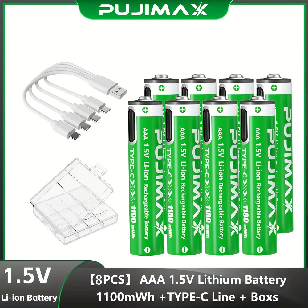 PUJIMAX リチウムイオン AAA 充電式バッテリー USB リチウムイオン 1100mWh 1.5V 充電式電池 リモコン マウス コンピュータ おもちゃ 時計 懐中電灯 ツール用