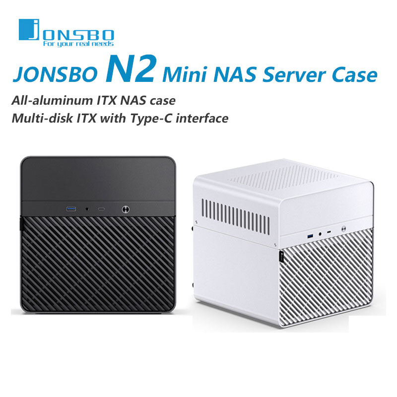 JONSBO N2 ITX ミニ NAS サーバー小型ケースオールインワンアルミニウムスーツケースポータブルケース 5 ハードディスクの場所ホットスワップ可能なシャーシ