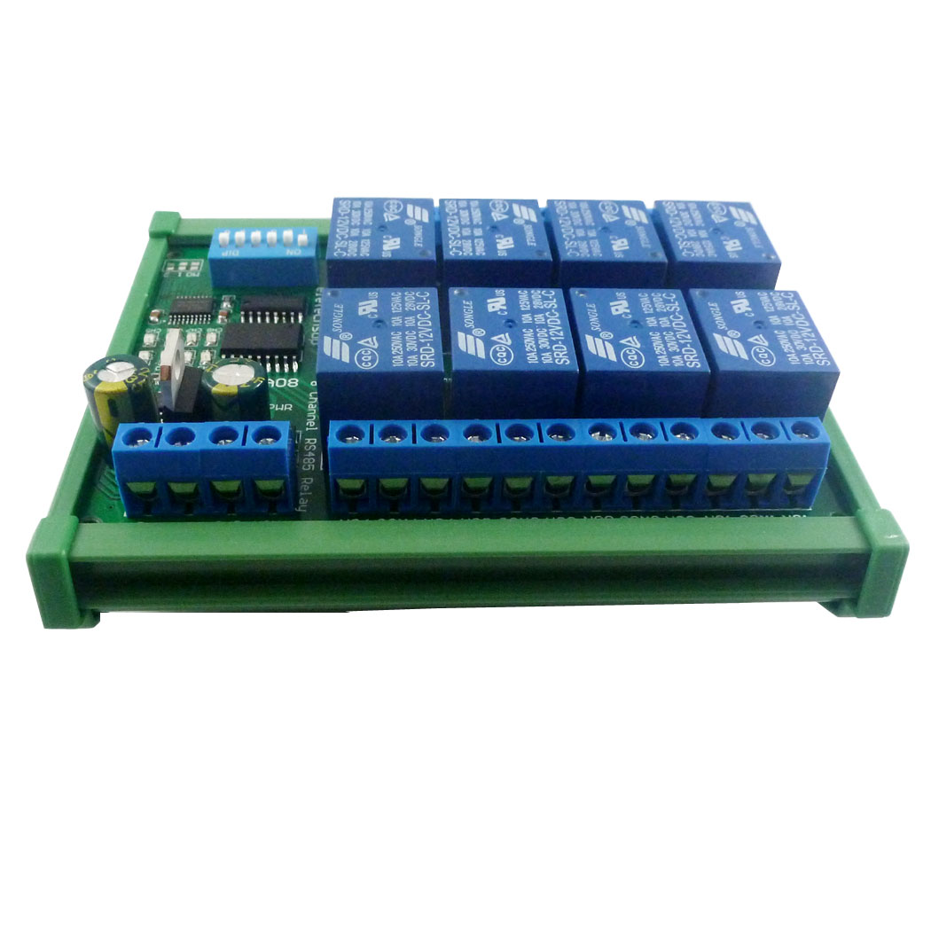 DC 12V 8 チャンネル RS485 リレーボード Modbus RTU UART リモートコントロールスイッチ DIN35 レールボックス PLC オートメーション制御用