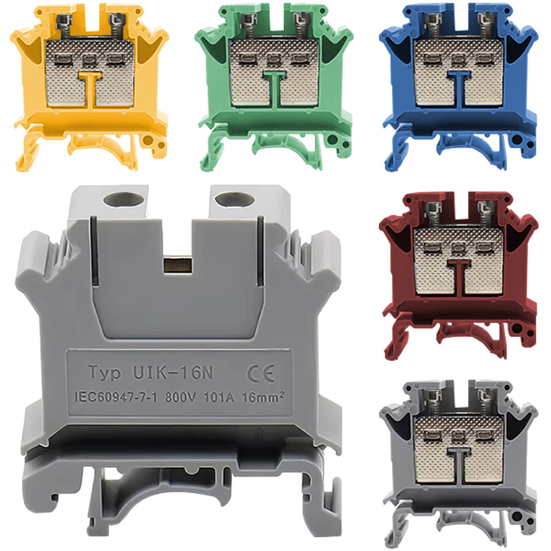 UK-2.5B DIN レールユニバーサル真鍮ブロックネジクランプ配線電圧端子 UK1.5N/3N/5N/6N/10N/16N/25N/35N/50N
