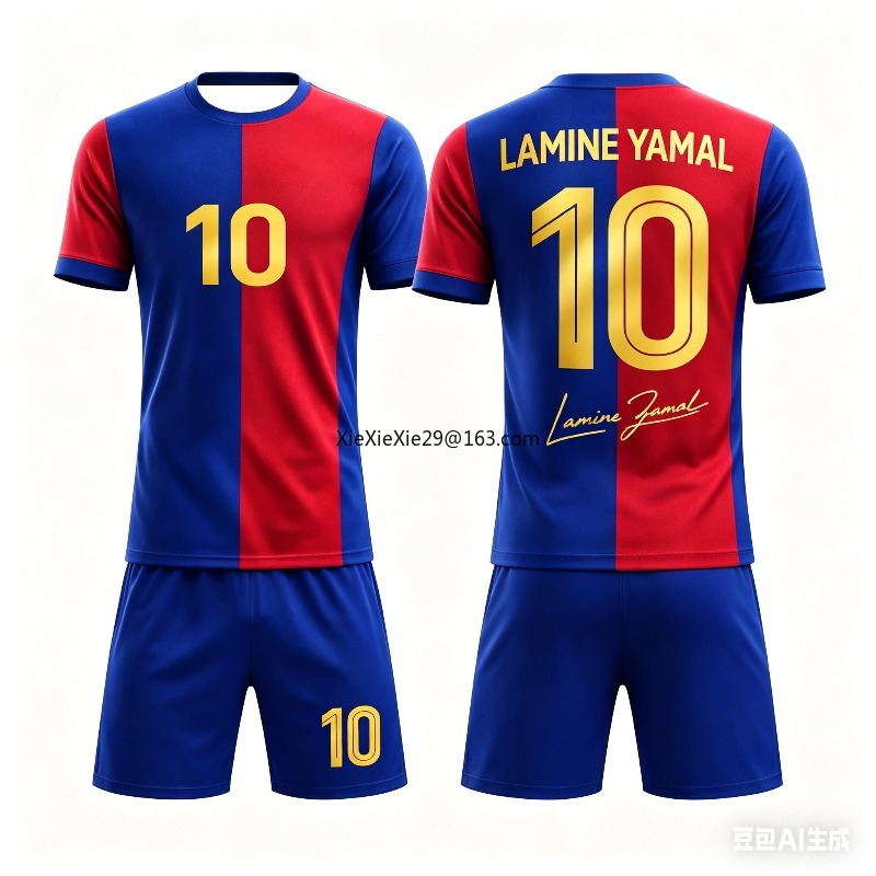 2026 ファッション新 AI ヤマル No.10 3D 通気性サッカー夏子供大人 Tシャツショーツルーズセット親子服