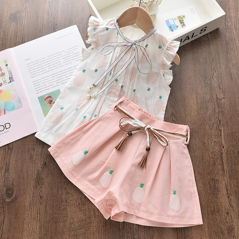 夏の女の子服セットスカート無地トップとスカートかわいいツーピース幼児女の子ファッション 2 ピース服セット
