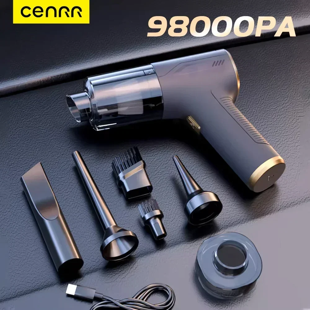 CENRR ミニ車掃除機 98000PA 強力なワイヤレス掃除機ハンドヘルドポータブル掃除機車用洗浄機