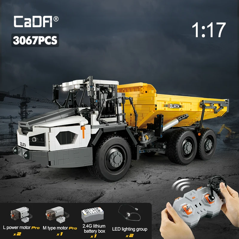 3067 個 CADA 市リモコン多関節ダンプトラック車のビルディングブロック RC エンジニアリング車両レンガのおもちゃ子供男の子ギフト
