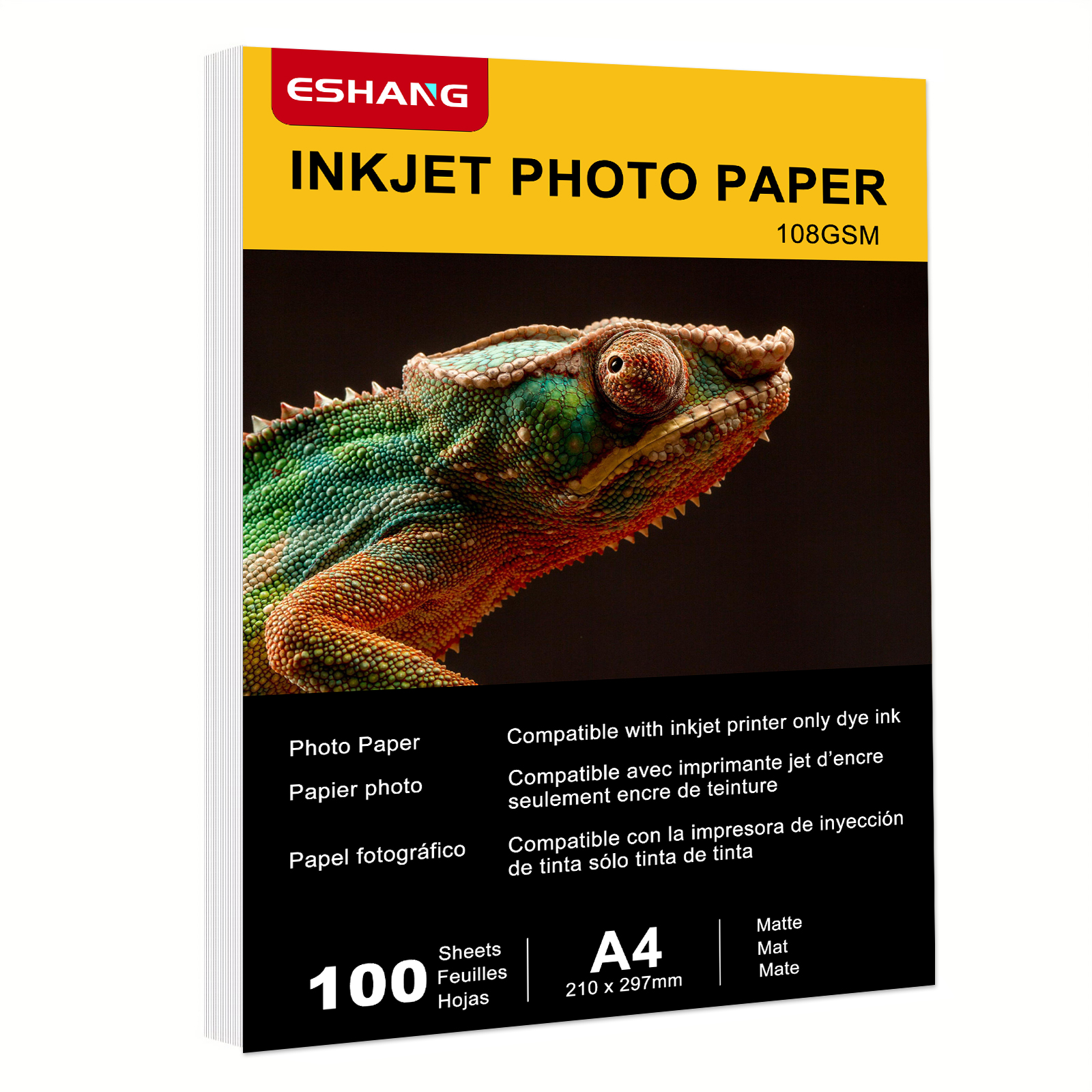 A4 サイズ 100 枚 プレゼンテーション用紙 マット 8.3x11.7 インクジェット 32ポンド 108gsm 片面印刷可能な写真 全染料インクInkiet Printe用