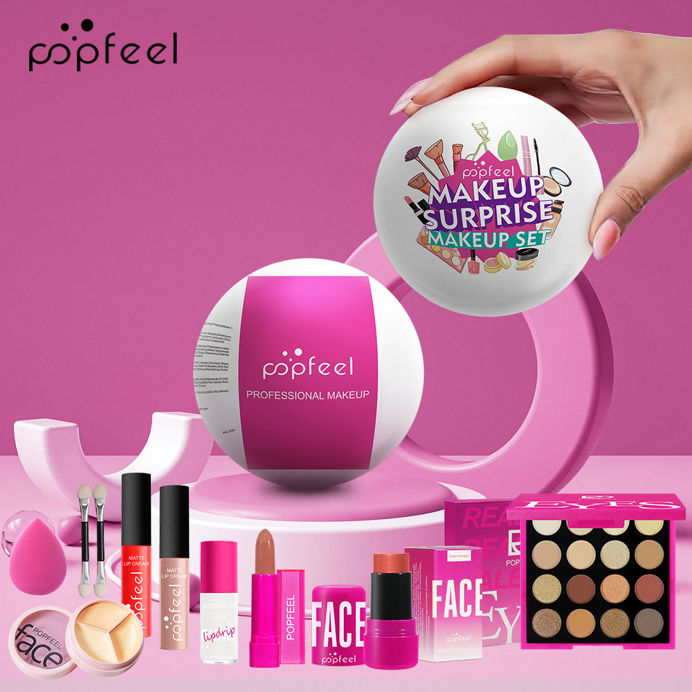 POPFEEL サプライズメイクアップボールギフトセット - 特別な機会に最適なお祝いコスメバンドル、誕生日サプライズメイクアップスフィアに最適です。