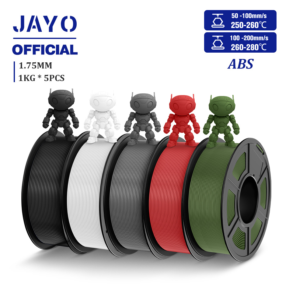 JAYO ABS フィラメント 5 ロール ABS 3D フィラメント 1.75 ミリメートル 1 キロ 3D プリンタフィラメント FDM 3D プリンタ用