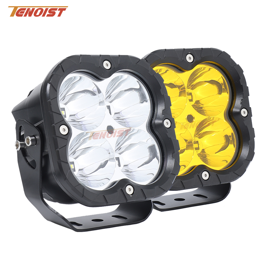 超高輝度 5 インチ白黄色 LED 作業ドライビングライトオフロード車 SUV バストラック ATV UTV 12-80V DC