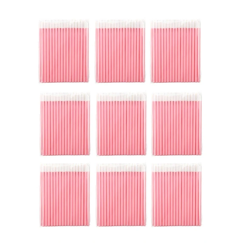 500-2000 個ピンク使い捨てリップブラシフルサイズ口紅リップブラシマスカラアプリケーター口紅ワンドセット化粧品メイクアップツール