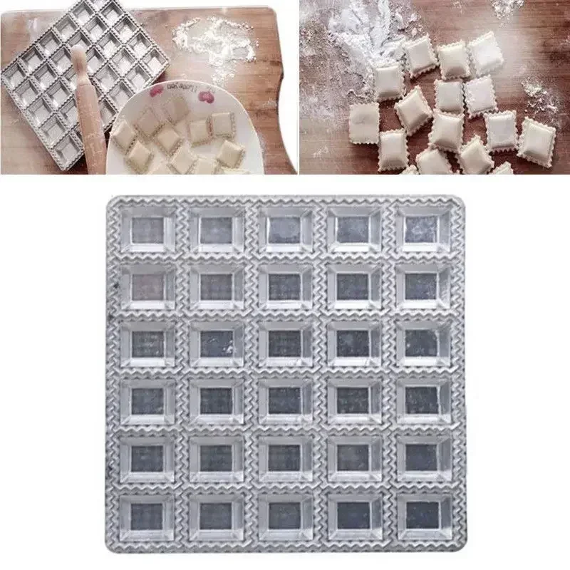 DIY ラビオリメーカー餃子生地プレス金型アルミ合金ペストリー金型作るための正方形のラビオリ不可欠なキッチンガジェットツール