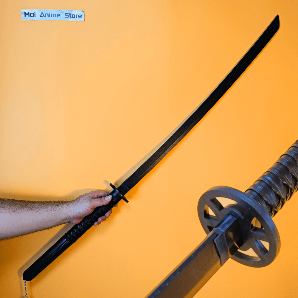 40 インチルキア黒刀サイズ日本刀忍者ナイフの刃漂白アニメ剣コスプレ小道具オリジナルサムライサーベルおもちゃギフト