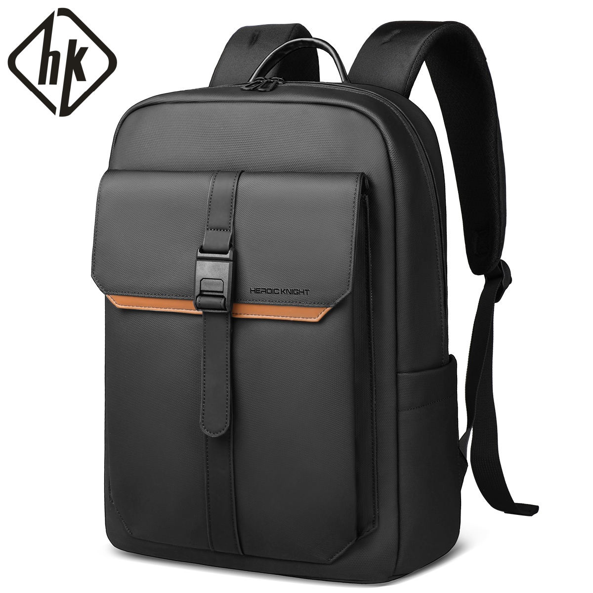 HK スタイリッシュ ビジネス バックパック 男性用 防水 15.6 インチ フラップ ラップトップ バックパック 複数のポケット カジュアル デイパック 通勤 学校用