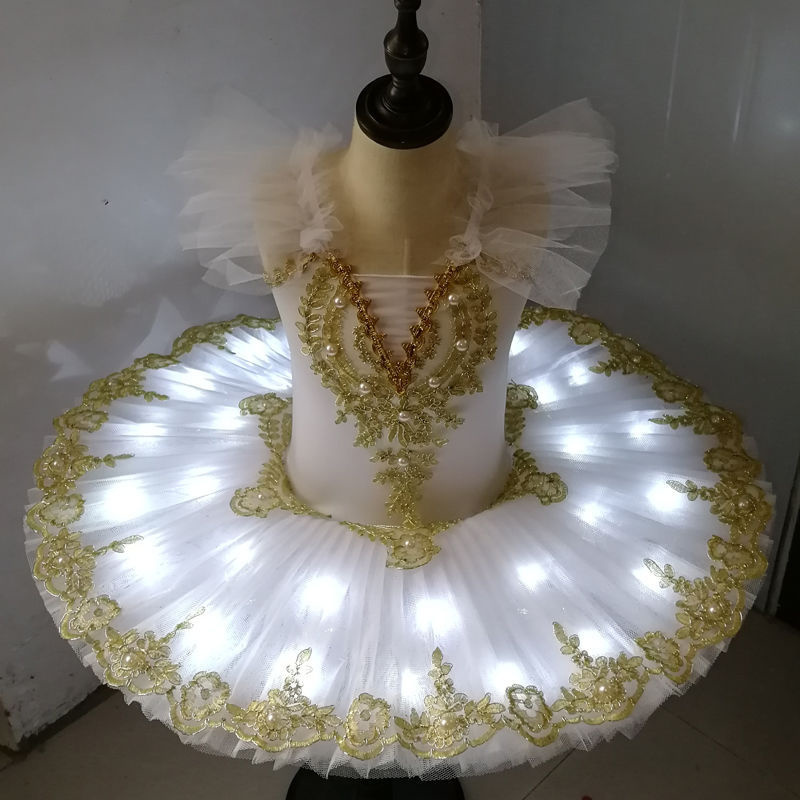 チュチュバレエ Led ライト白鳥の湖バレリーナパンケーキチュチュガール女性大人の子供バレエドレス子供ダンス衣装チュチュ Led