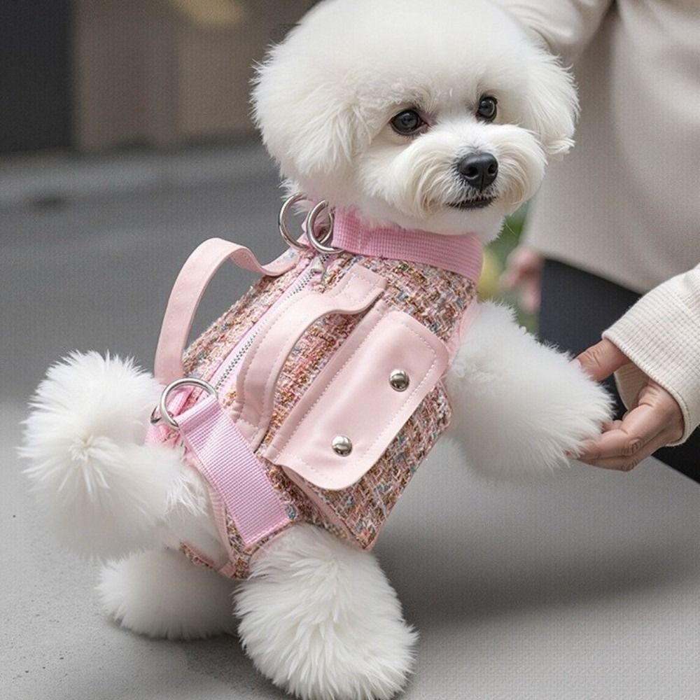 スタイリッシュな犬用横型バックパック、リーシュハンドル付き、エレガントなペットトラクションバックパック、通気性のあるエッジラップ猫用キャリーバッグ