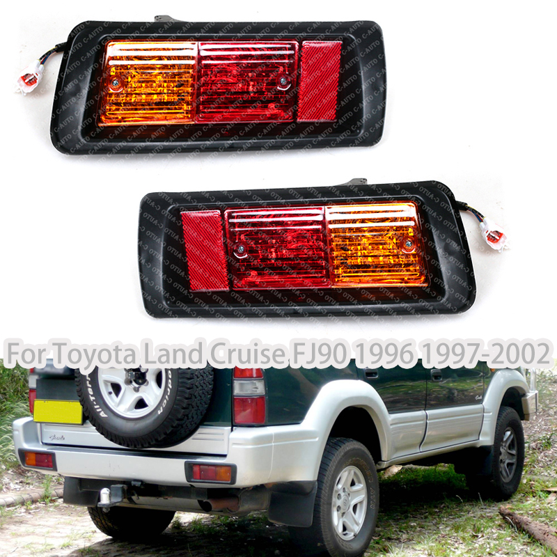 左右リアバンパーリフレクターブレーキライト警告テールライトランプトヨタランドクルーズ FJ90 1996 1997-2002 パーキングライト
