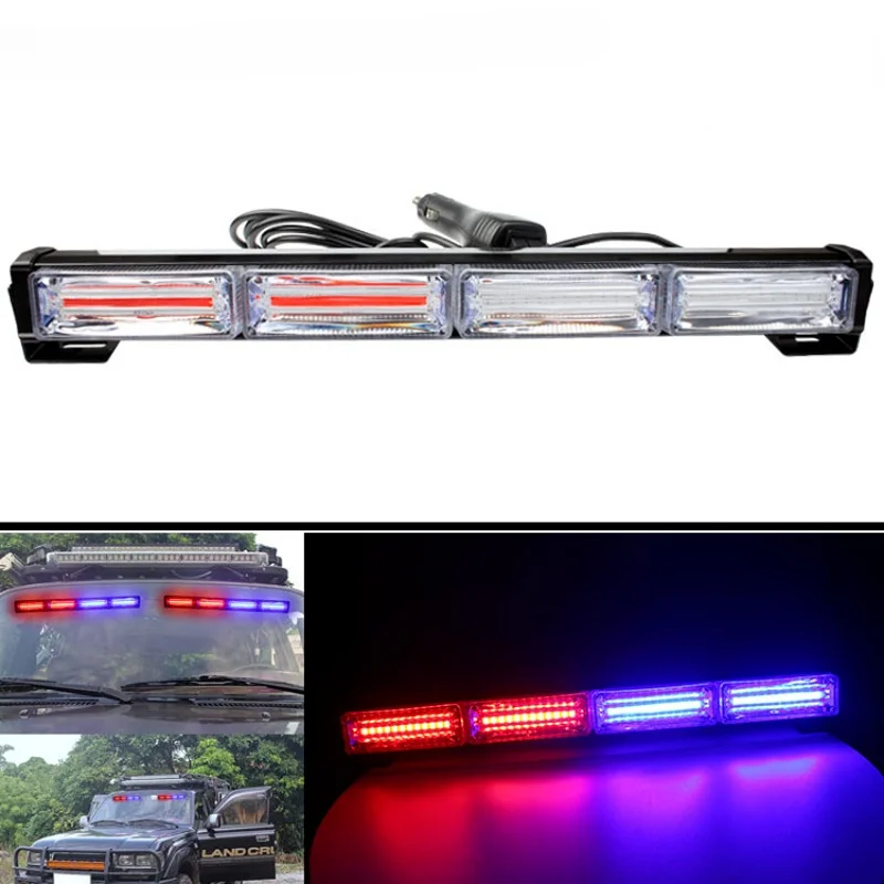 車のレーンの38CMメッシュバーライト高輝度COB LED警告灯 - 車やトラック用の高輝度安全点滅ストロボライト