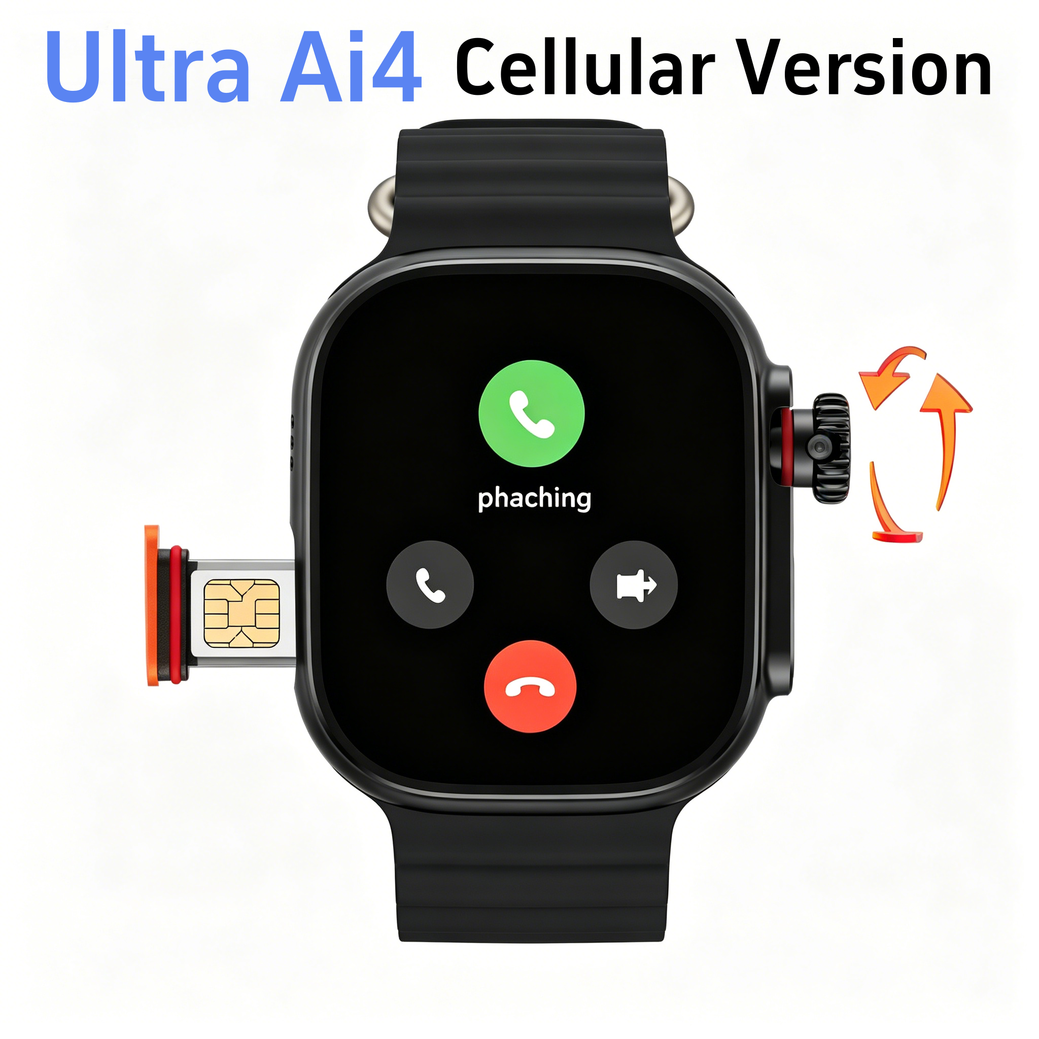 Microwear Ultra Ai4 スマートウォッチ 180 度回転カメラ Google Play GPS WIFI 2.2 インチ Amoled HD ディスプレイ 5G 通話スマートウォッチ女性