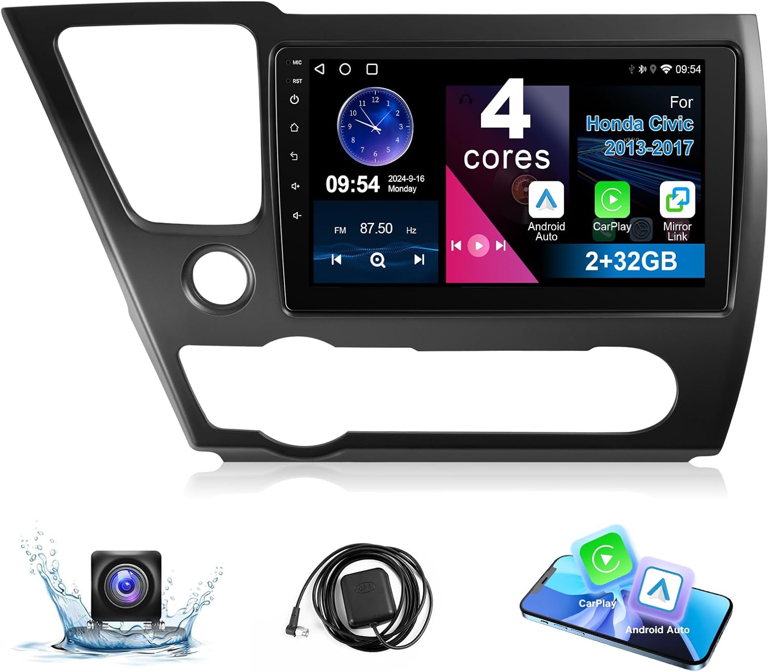 9 インチタッチスクリーンホンダシビック 2013-2017 ステレオ Android ラジオ WiFi GPS ナビゲーションリアカメラ FM マルチメディアプレーヤーヘッドユニット