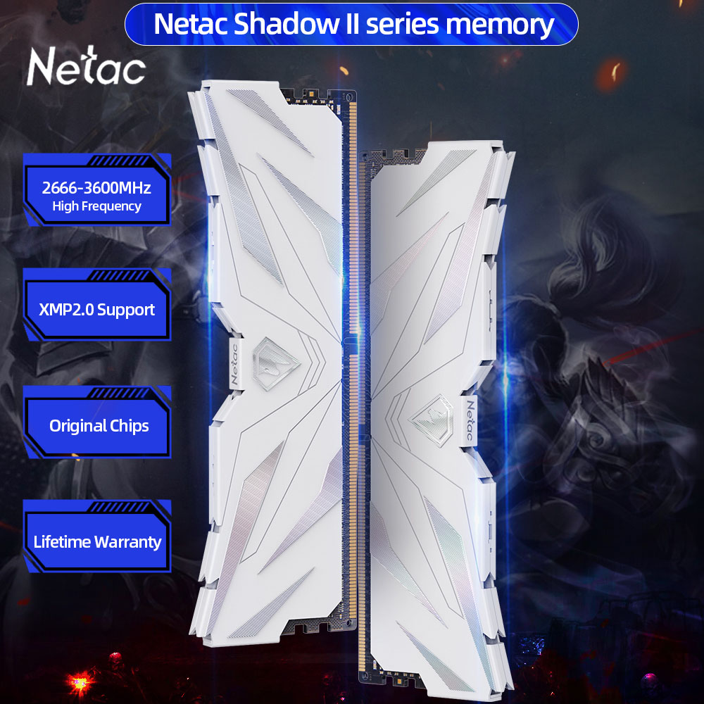 Netac RAM DDR4 メモリ 8GBx2 16GBx2 DDR4 3200MHz 3600MHz 2666MHz RAM DDR4 XMP2.0 デュアルチャネル ヒートシンク付き PCマザーボード用